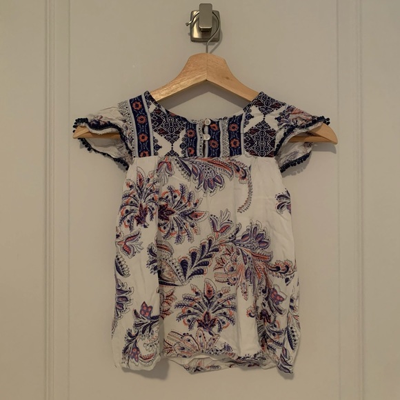 Dex Other - Dex floral ruffled sleeve henley top